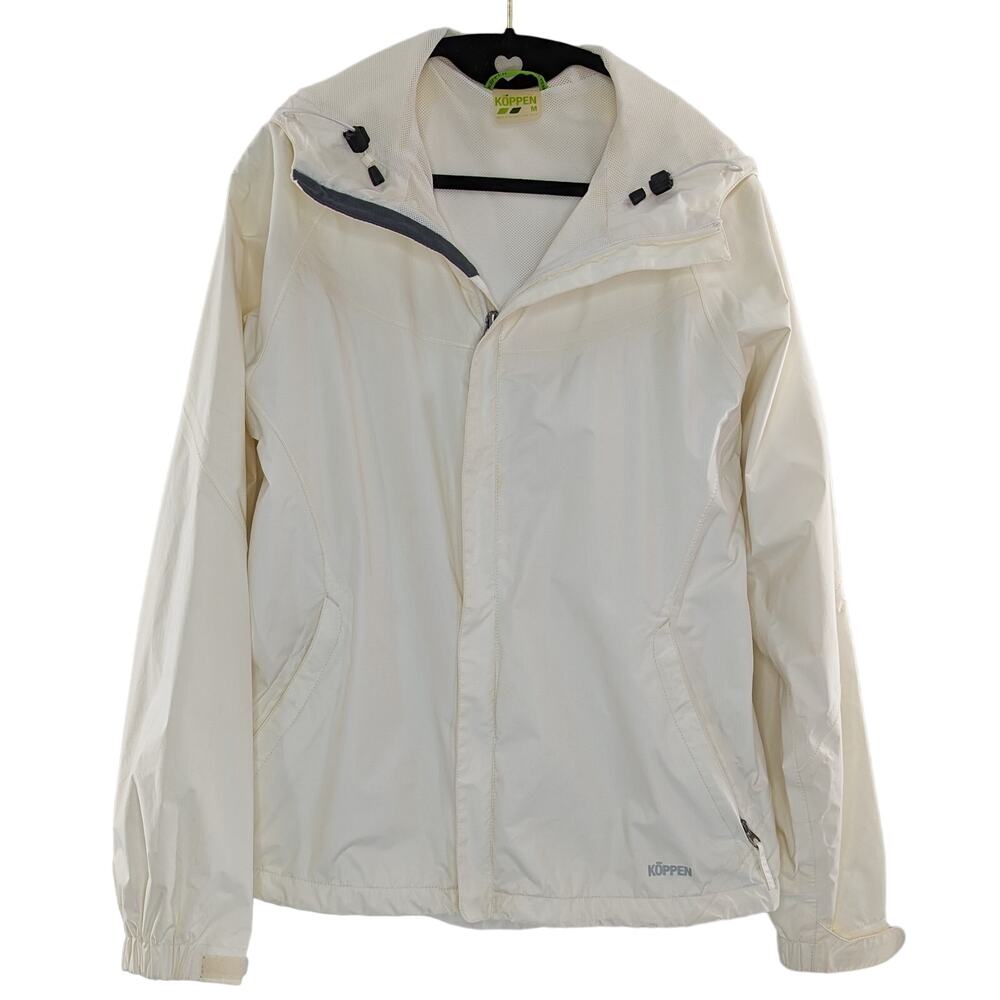 Womens Koppen Spring White Jacket Windbreaker Coat Size Medium